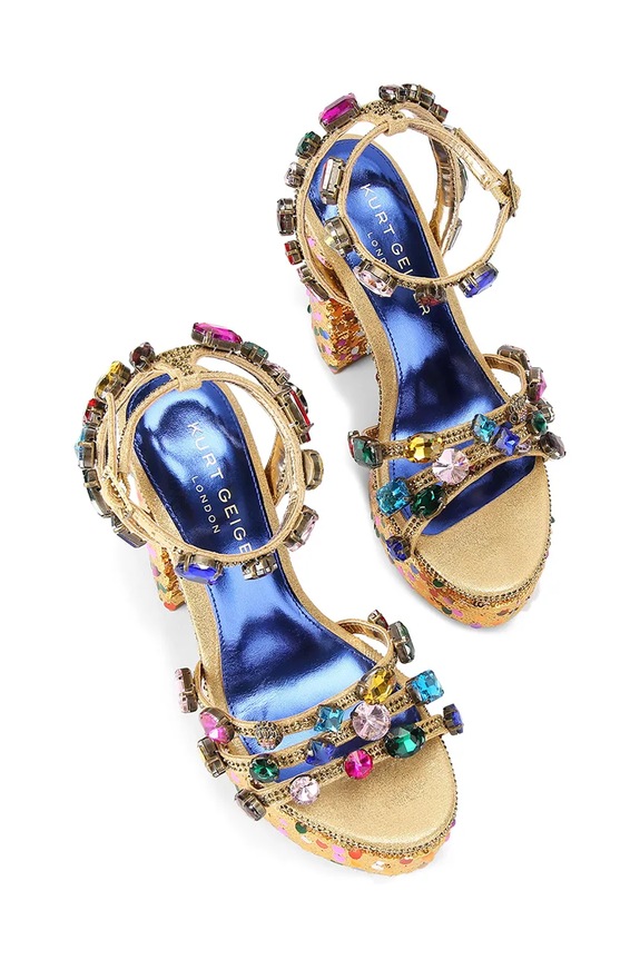 Kurt Geiger London sandały Kensington Jewel Platform 5383266779 złoty SS26