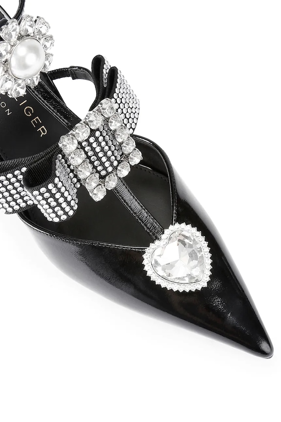 Cipők Kurt Geiger London bőr tűsarkú Bow Point Gladiator Court 5382300309 fekete