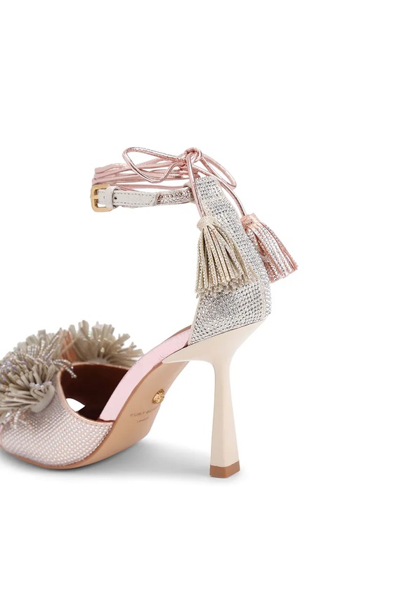 Sandale Kurt Geiger London Pom Pom Ankle Tie Sandal zlatna 4366165209