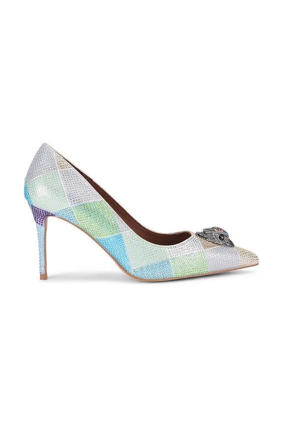 Kožne štikle Kurt Geiger London Belgravia Eagle Court štikla srebrna 3939999609