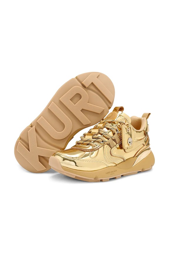 Boty Kožené tenisky Kurt Geiger London Kurt Runner 5064361109 zlatá