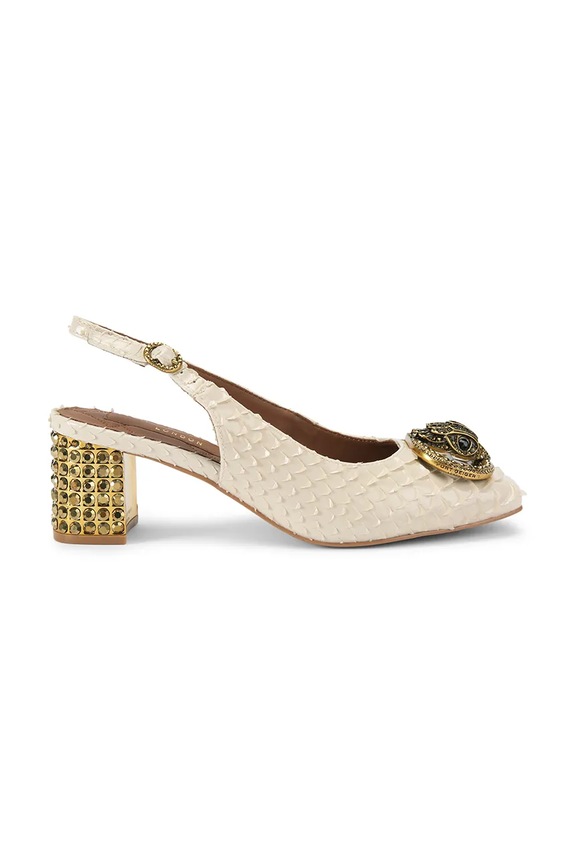 Kožené lodičky Kurt Geiger London Chelsea Block Slingback přírodní kůže béžová 3415042719