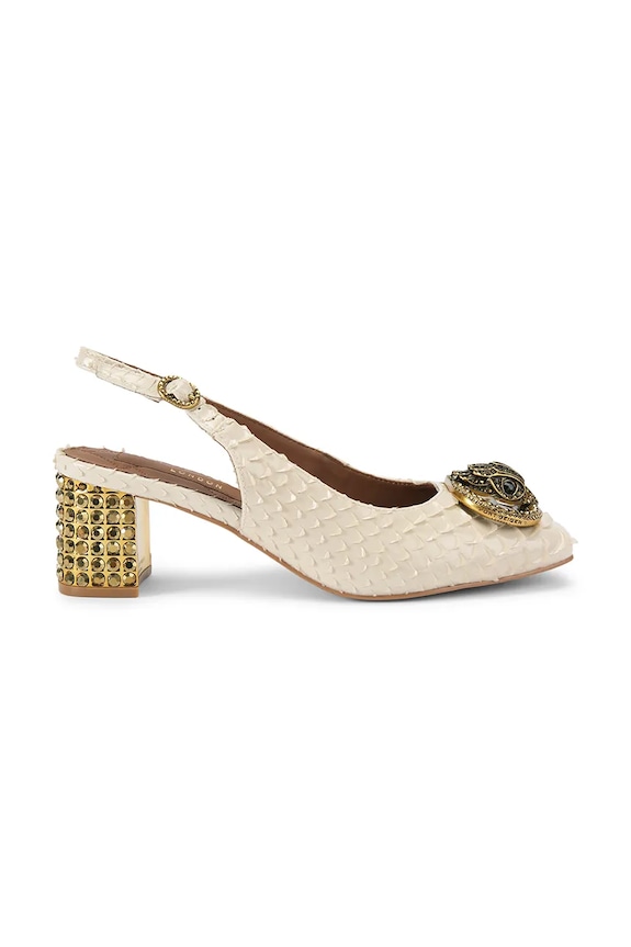 Kožené lodičky Kurt Geiger London Chelsea Block Slingback přírodní kůže béžová 3415042719