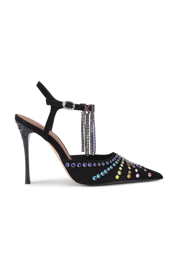 Kurt Geiger London velúr magassarkú cipő Kurt Crystal Point tűsarok fekete 5382905209