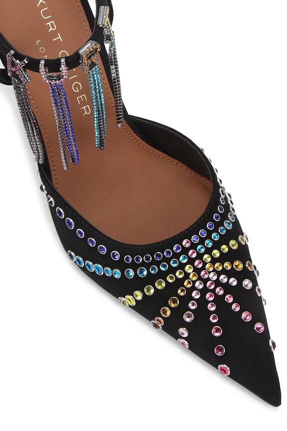 Cipők Kurt Geiger London velúr magassarkú cipő Kurt Crystal Point 5382905209 fekete