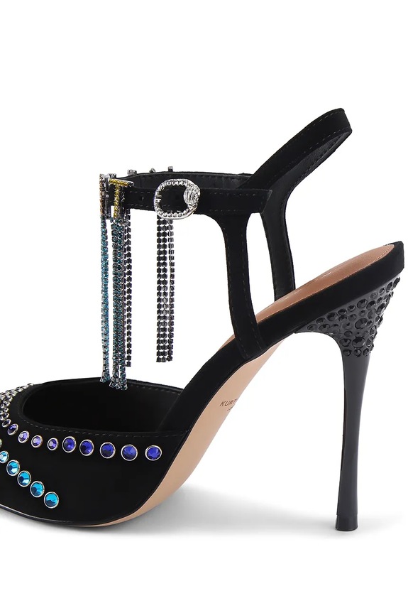 Kurt Geiger London velúr magassarkú cipő Kurt Crystal Point fekete 5382905209