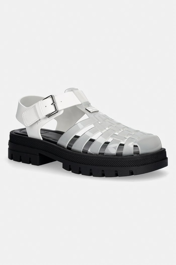 Tommy Jeans szandál nyitott sarokkal női TJW JELLY FISHERMAN SANDAL fehér EN0EN02949