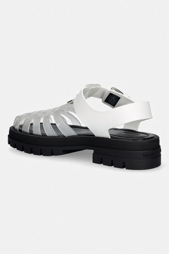Cipők Tommy Jeans szandál nyitott sarokkal női TJW JELLY FISHERMAN SANDAL EN0EN02949 fehér