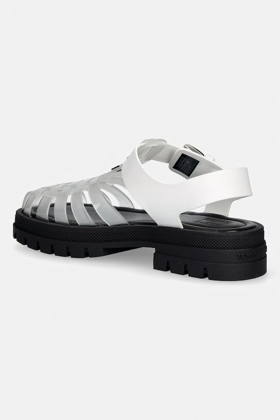 Cipők Tommy Jeans szandál nyitott sarokkal női TJW JELLY FISHERMAN SANDAL EN0EN02949 fehér