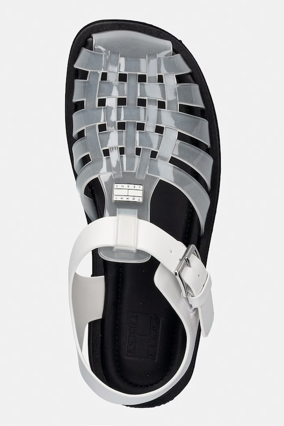 Tommy Jeans szandál nyitott sarokkal női TJW JELLY FISHERMAN SANDAL fehér EN0EN02949