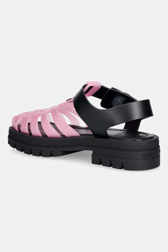 Cipők Tommy Jeans szandál nyitott sarokkal női TJW JELLY FISHERMAN SANDAL EN0EN02949 rózsaszín