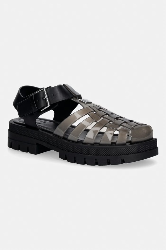 Tommy Jeans női szandál nyitott sarokkal TJW JELLY FISHERMAN SANDAL fekete EN0EN02949