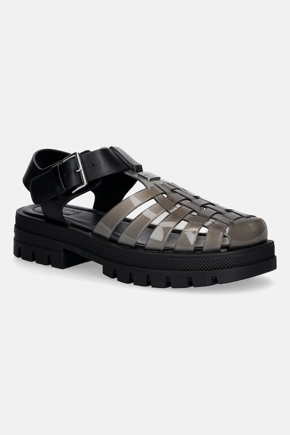 Tommy Jeans női szandál nyitott sarokkal TJW JELLY FISHERMAN SANDAL fekete EN0EN02949