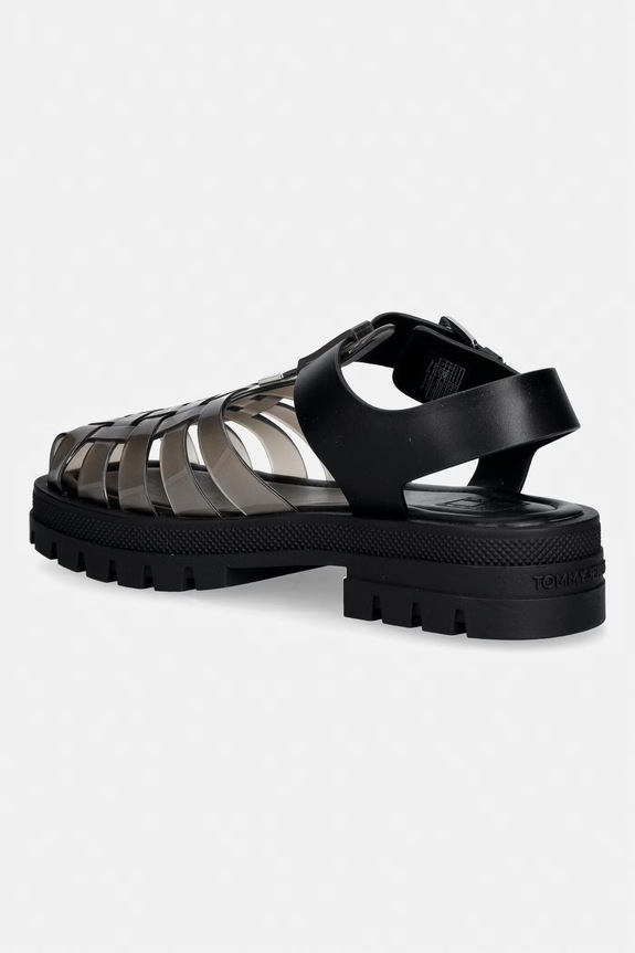 Cipők Tommy Jeans női szandál nyitott sarokkal TJW JELLY FISHERMAN SANDAL EN0EN02949 fekete