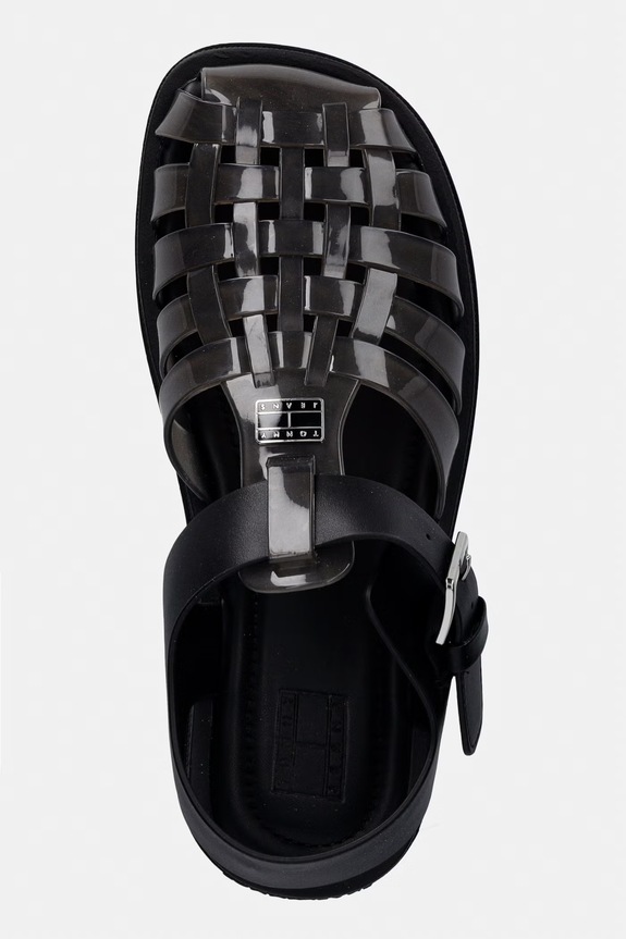 Tommy Jeans női szandál nyitott sarokkal TJW JELLY FISHERMAN SANDAL fekete EN0EN02949
