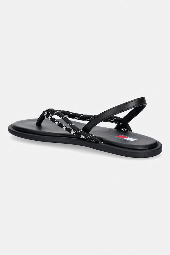 Cipők Tommy Jeans női szandál TJW CASUAL ROPE SANDAL EN0EN02951 fekete