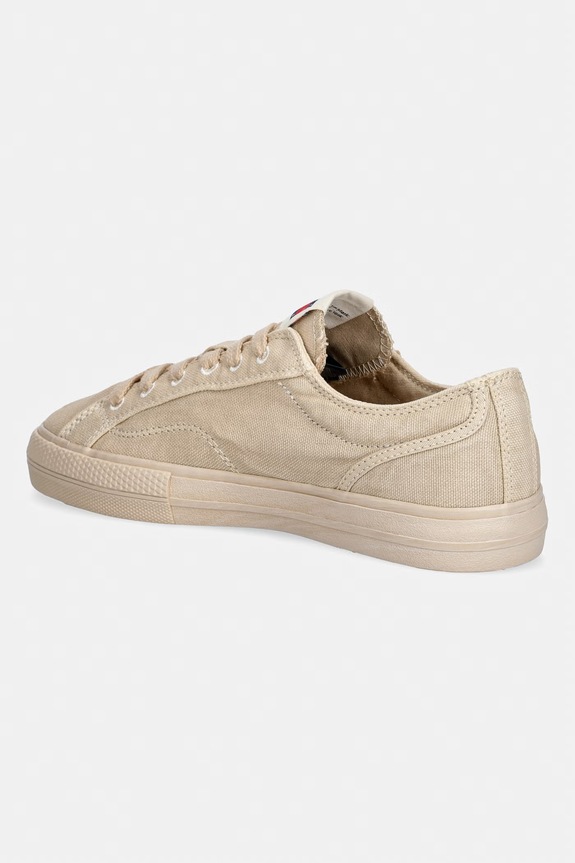 Παπούτσια Tommy Jeans ARCHIVE VULC Y2K WASHED CANVAS πάνινα sneakers γυναικεία EN0EN02957 μπεζ