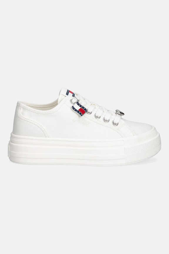 Tommy Jeans TJW FLATFORM SNEAKER CHARMS πάνινα sneakers Γυναικεία EN0EN02959 λευκό SS26