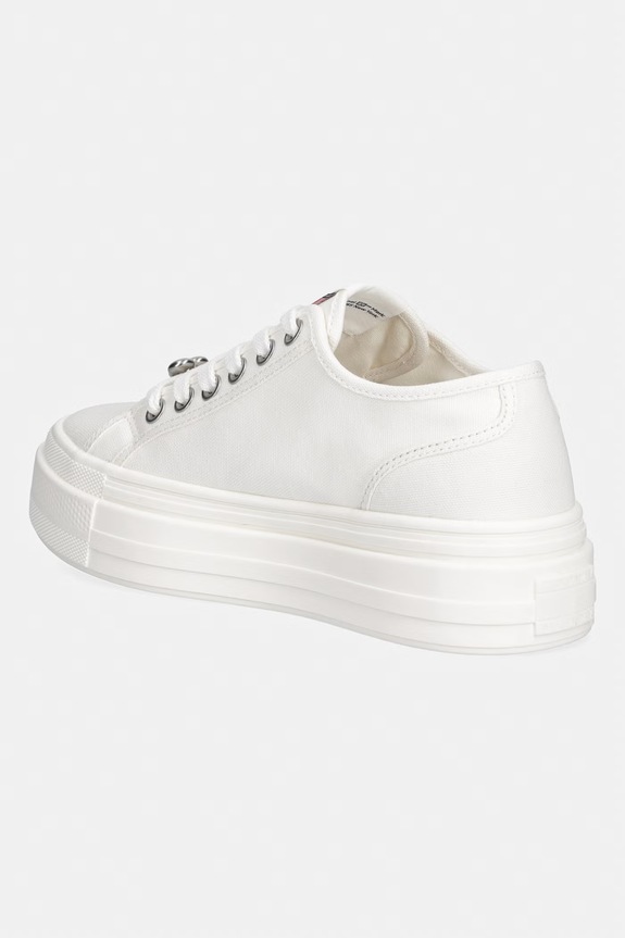 Παπούτσια Tommy Jeans TJW FLATFORM SNEAKER CHARMS πάνινα sneakers Γυναικεία EN0EN02959 λευκό