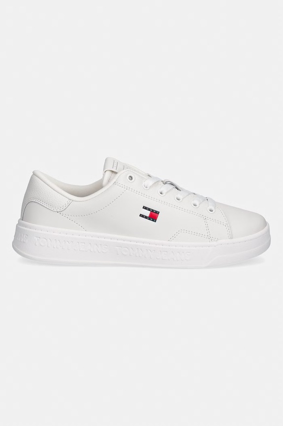 Tommy Jeans TJW SCRIPT CUPSOLE αθλητικά γυναικεία δερμάτινα EN0EN02960 λευκό SS26