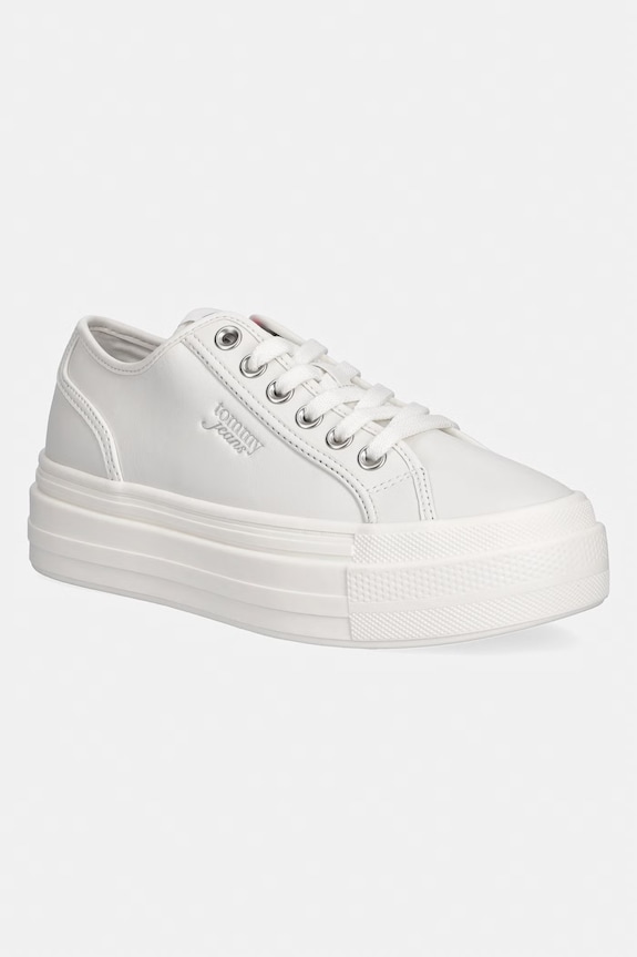 Tommy Jeans TJW FLATFORM SNEAKER LTR tenisice za žene kožne bijela EN0EN02964