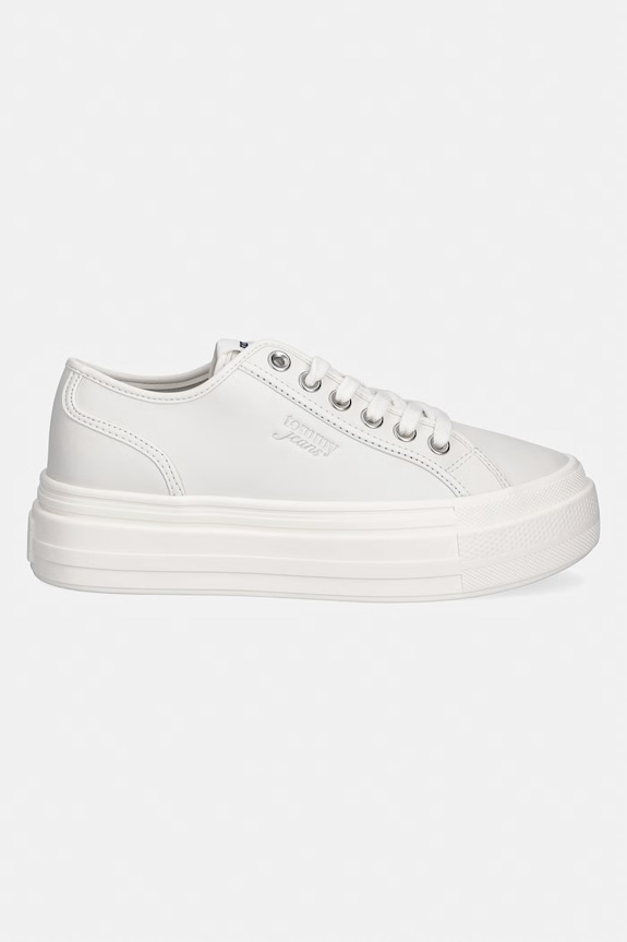 Tommy Jeans TJW FLATFORM SNEAKER LTR tenisice za žene kožne EN0EN02964 bijela SS26