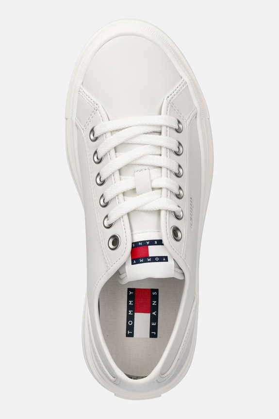 Tommy Jeans TJW FLATFORM SNEAKER LTR tenisice za žene kožne bijela EN0EN02964