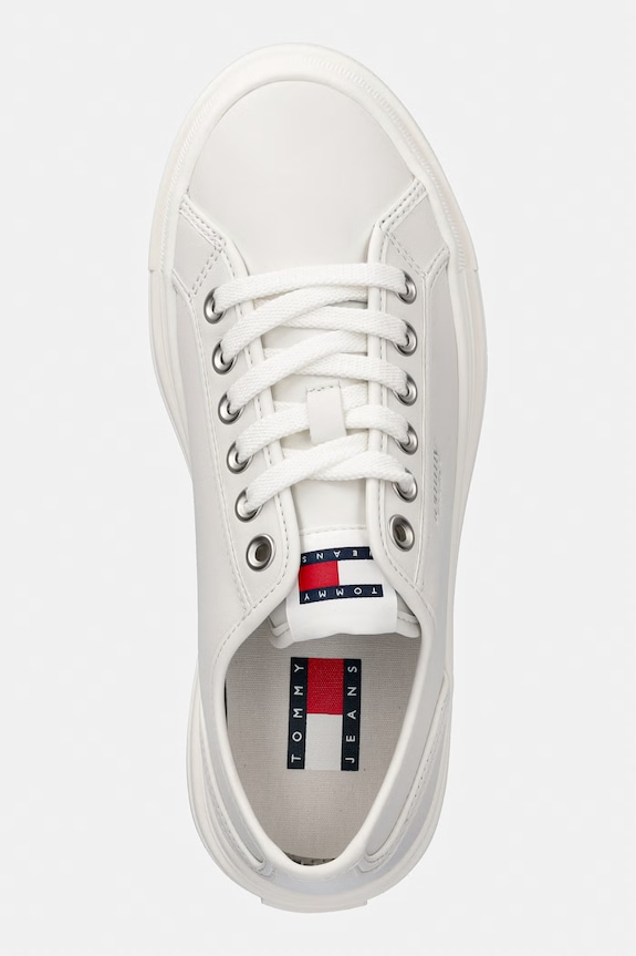 Tommy Jeans TJW FLATFORM SNEAKER LTR tenisice za žene kožne bijela EN0EN02964