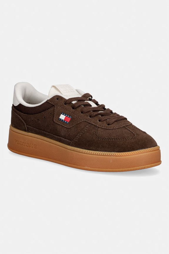 Tommy Jeans THE GREENWICH EDGE MAX SUEDE superge ženske semišaste rjava EN0EN02989