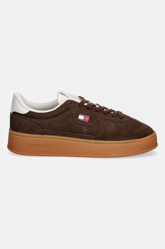 Tommy Jeans THE GREENWICH EDGE MAX SUEDE superge ženske semišaste EN0EN02989 rjava SS26