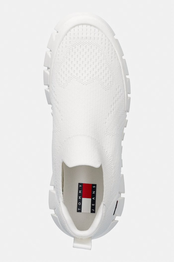 Tommy Jeans TJW CHUNKY KNIT SNEAKER sportcipő női fehér EN0EN03014