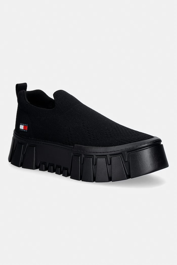 Tommy Jeans TJW CHUNKY KNIT SNEAKER sneakers da donna nero EN0EN03014
