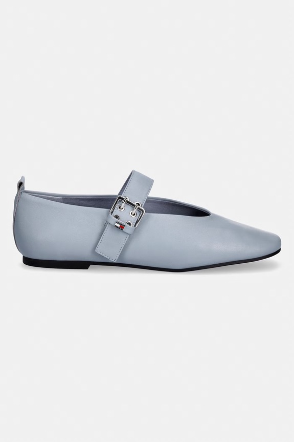 Tommy Jeans balerini din piele TJW BALLERINA BUCKLE EN0EN03019 albastru SS26