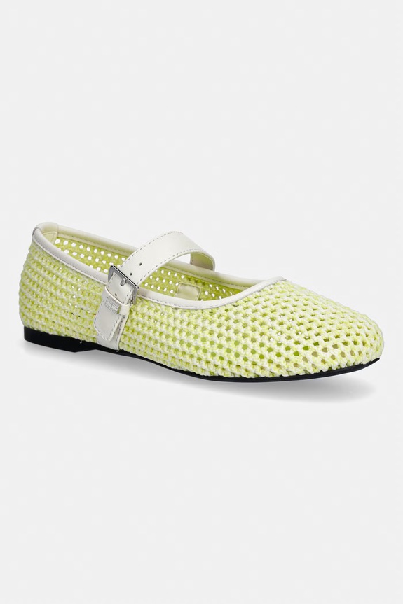 Tommy Jeans balerini TJW KNITTED BALLERINA verde EN0EN03030