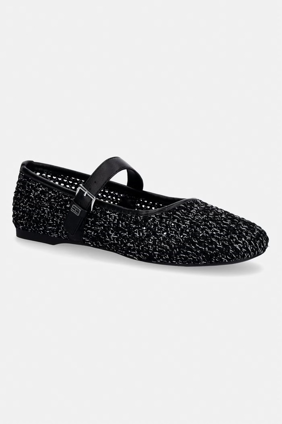 Tommy Jeans baleriny TJW KNITTED BALLERINA czarny EN0EN03030