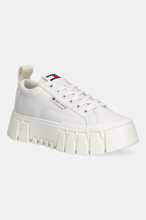 Dámske tenisky Tommy Jeans TJW FLATFORM CHUNKY SNEAKER biela EN0EN03036