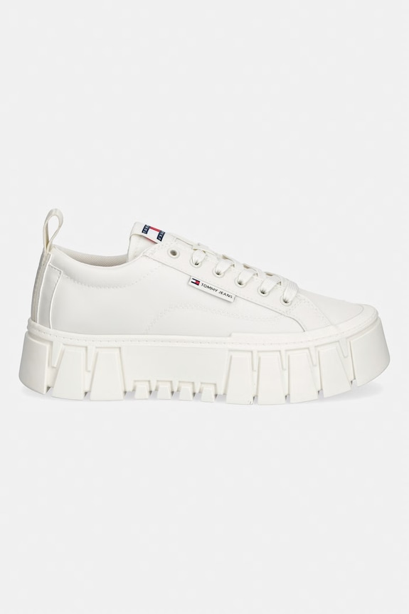 Dámske tenisky Tommy Jeans TJW FLATFORM CHUNKY SNEAKER EN0EN03036 biela SS26