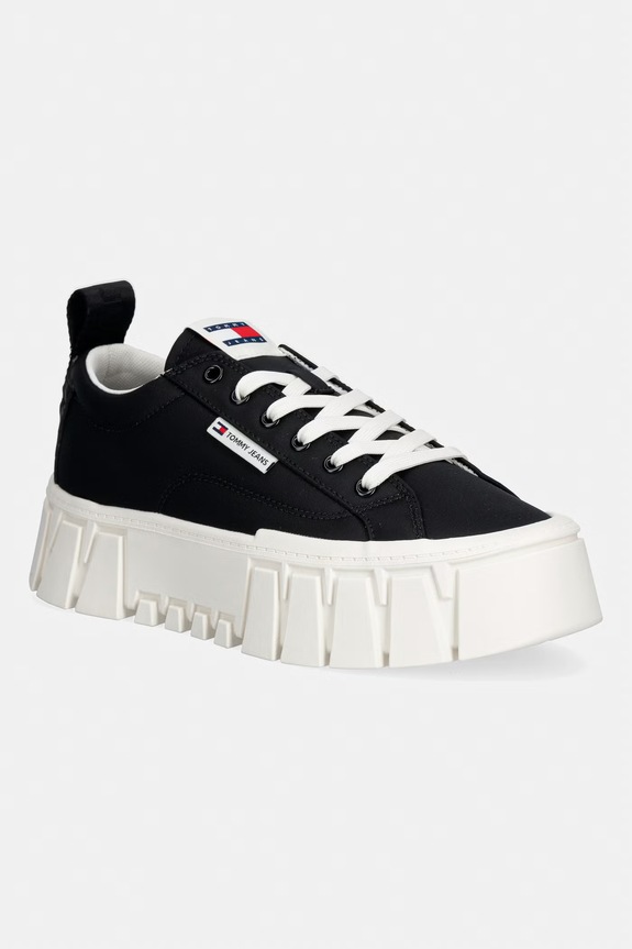 Dámske tenisky Tommy Jeans TJW FLATFORM CHUNKY SNEAKER čierna EN0EN03036
