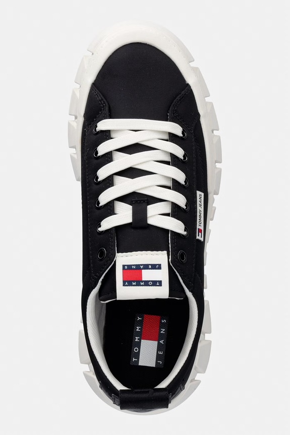 Dámske tenisky Tommy Jeans TJW FLATFORM CHUNKY SNEAKER čierna EN0EN03036