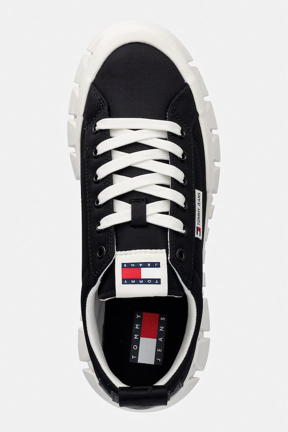 Dámske tenisky Tommy Jeans TJW FLATFORM CHUNKY SNEAKER čierna EN0EN03036