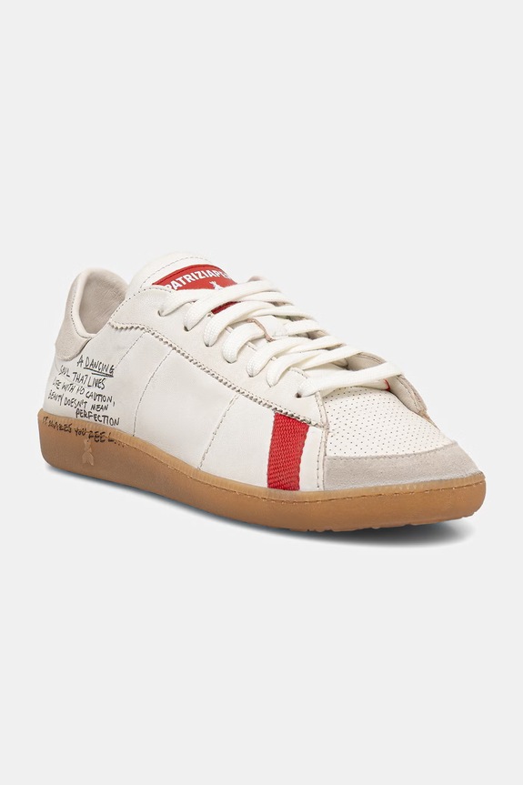 Patrizia Pepe sneakersy skórzane skóra zamszowa biały 2Z0064.L150.FF69
