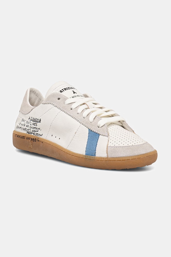 Patrizia Pepe sneakersy skórzane skóra zamszowa biały 2Z0064.L150.FF75