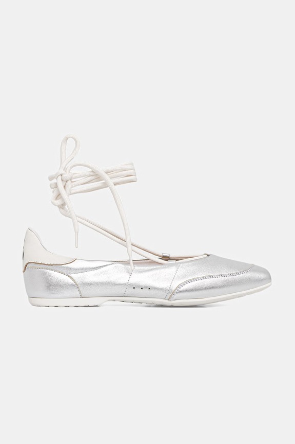Шкіряні балетки Patrizia Pepe 8Z0123.L031.S298 срібний SS26
