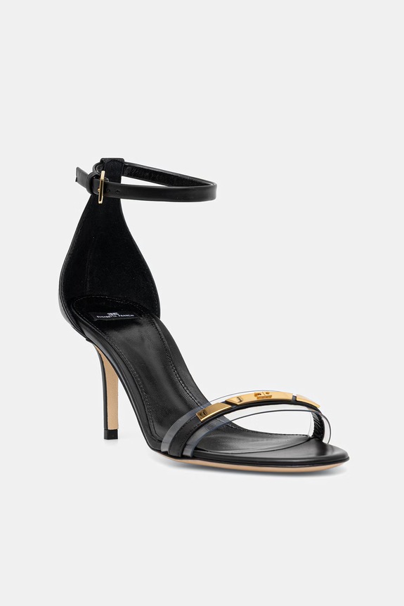 Δερμάτινα πέδιλα Elisabetta Franchi συνθετικό μαύρο SA56L61E2.110