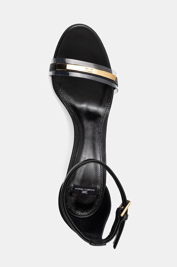Δερμάτινα πέδιλα Elisabetta Franchi μαύρο SA56L61E2.110