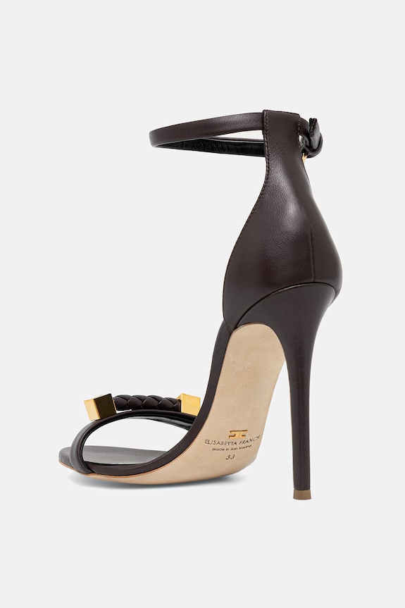 Δερμάτινα πέδιλα Elisabetta Franchi SA56L61E2.110 μαύρο