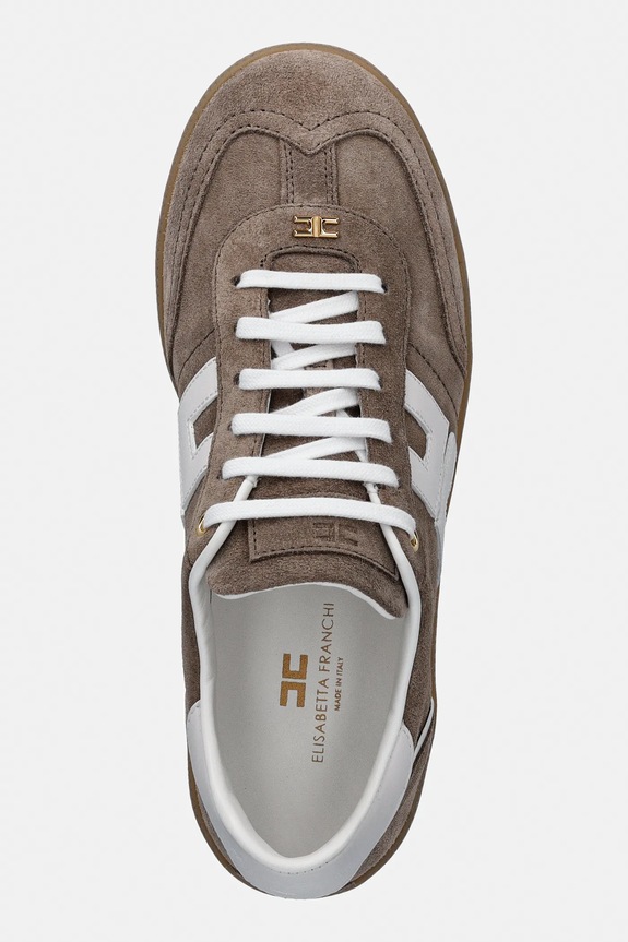 Elisabetta Franchi sneakersy zamszowe beżowy SA61G61E2.FC5