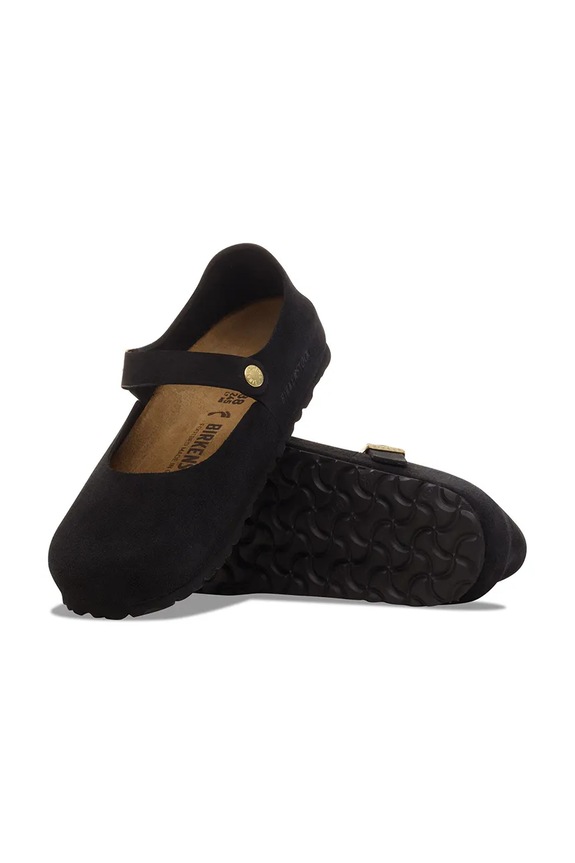 Birkenstock μπαλαρίνες σουέτ Mantova μαύρο 1030423