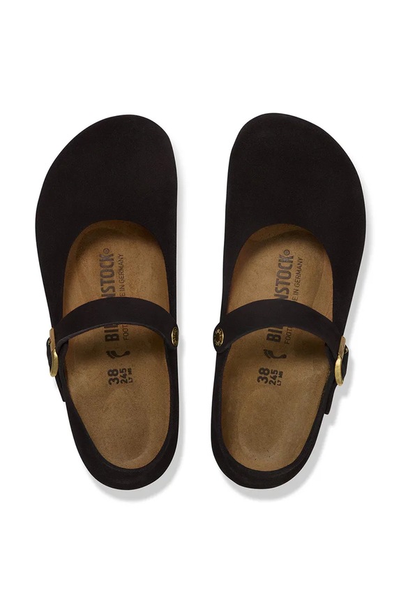 Birkenstock μπαλαρίνες σουέτ Mantova 1030423 μαύρο