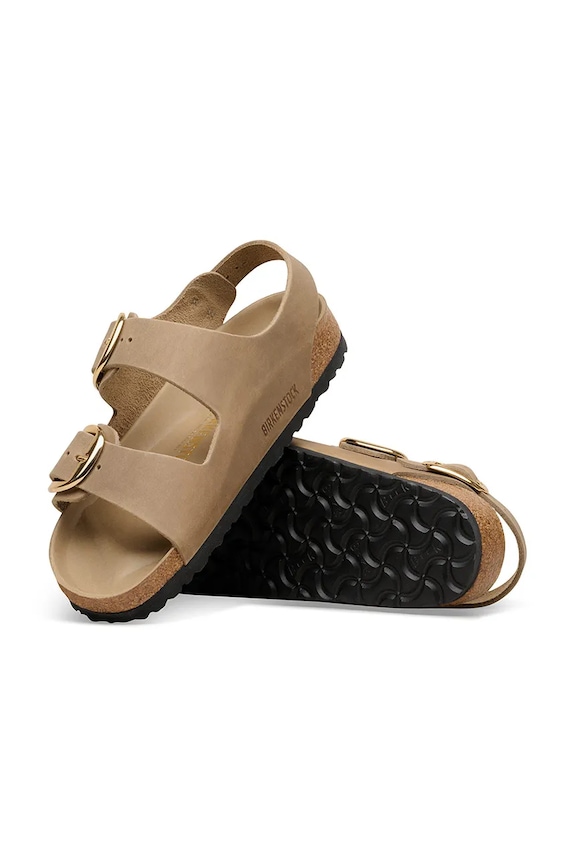 Birkenstock σανδάλια με επίπεδο τακούνι Γυναικεία δερμάτινα μπεζ 1031782